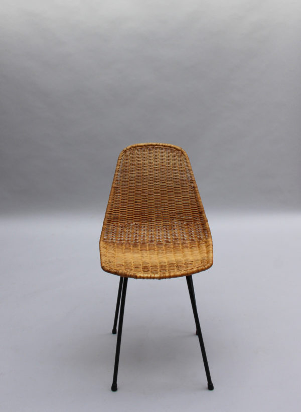 4 Mid-Century Rattan "Basket" Chairs by Gian Franco Legler - Image 7