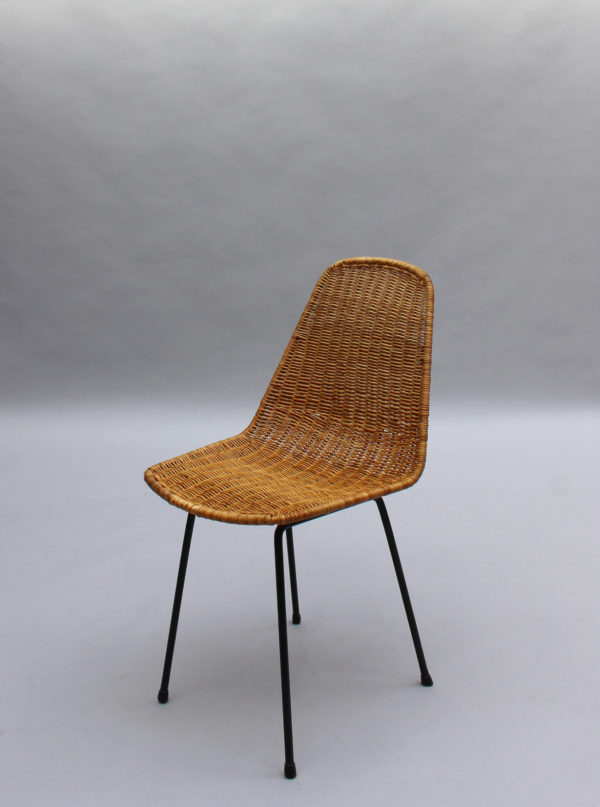 4 Mid-Century Rattan "Basket" Chairs by Gian Franco Legler - Image 8