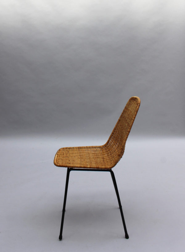 4 Mid-Century Rattan "Basket" Chairs by Gian Franco Legler - Image 9