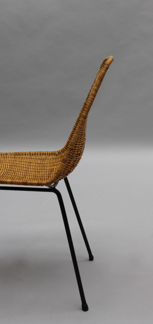 4 Mid-Century Rattan "Basket" Chairs by Gian Franco Legler - Image 14