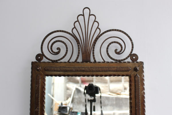 Fine French Art Deco Wrought Iron Mirror - Image 6