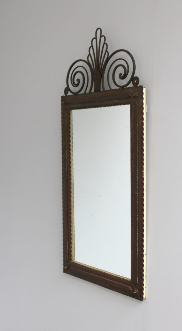 Fine French Art Deco Wrought Iron Mirror - Image 3