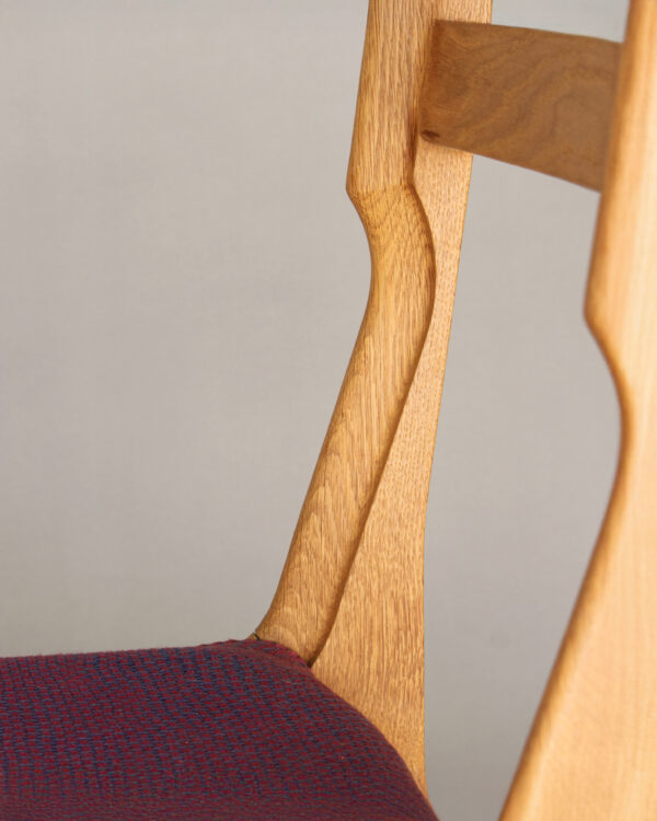Set of 4 Fine 1970s Oak Dining Chairs by Guillerme & Chambron - Image 8