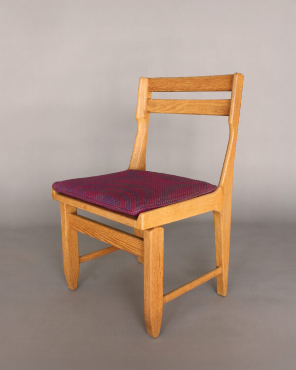 Set of 4 Fine 1970s Oak Dining Chairs by Guillerme & Chambron - Image 3