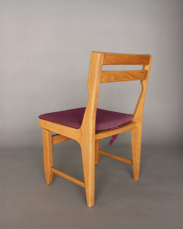 Set of 4 Fine 1970s Oak Dining Chairs by Guillerme & Chambron - Image 5