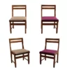 Set of 4 Fine 1970s Oak Dining Chairs by Guillerme & Chambron