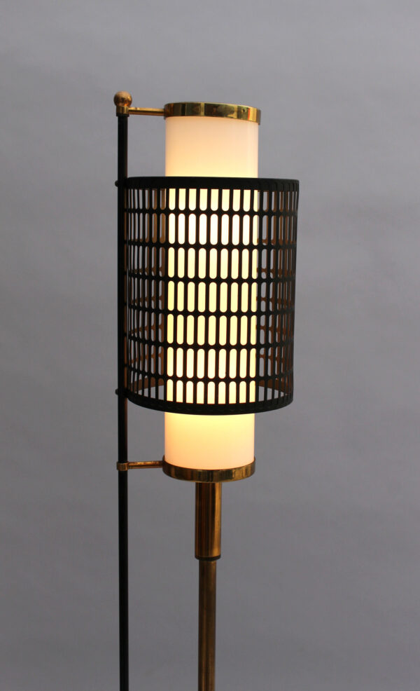 Fine French 1950s Brass, Metal and Lucite Floor Lamp - Image 6