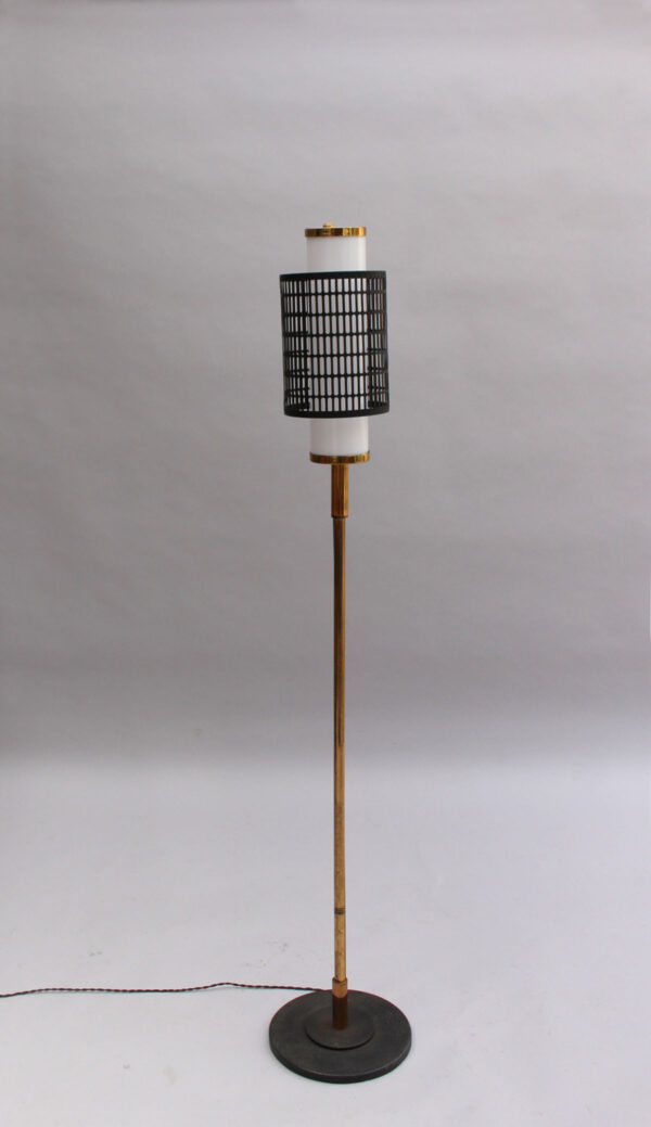 Fine French 1950s Brass, Metal and Lucite Floor Lamp - Image 3