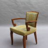 Fine French Art Deco Walnut Armchair by Jules Leleu