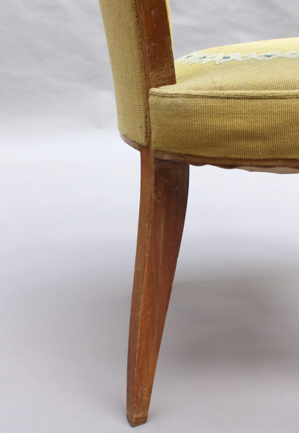 Fine French Art Deco Walnut Armchair by Jules Leleu - Image 15