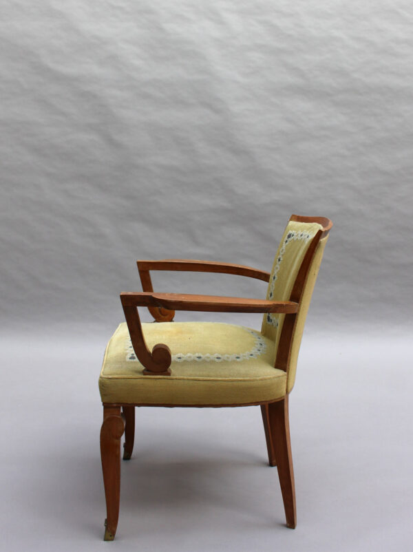 Fine French Art Deco Walnut Armchair by Jules Leleu - Image 4