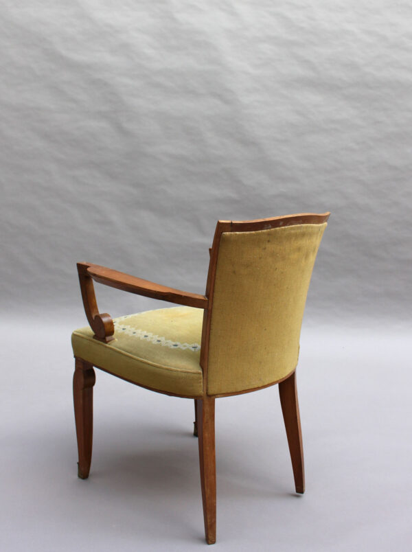 Fine French Art Deco Walnut Armchair by Jules Leleu - Image 5