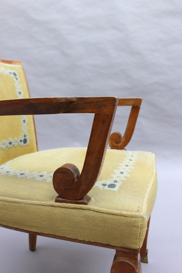 Fine French Art Deco Walnut Armchair by Jules Leleu - Image 13