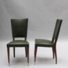 Set of 6 French 1940s Stained Beech Dining Chairs