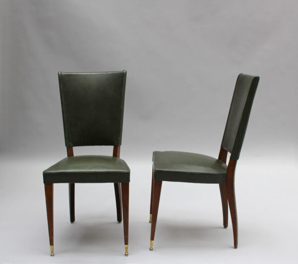 Set of 6 French 1940s Stained Beech Dining Chairs - Image 7