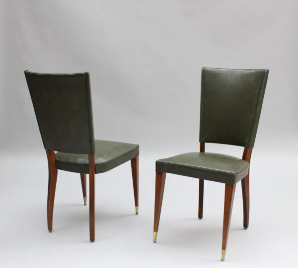 Set of 6 French 1940s Stained Beech Dining Chairs - Image 5