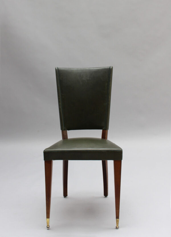 Set of 6 French 1940s Stained Beech Dining Chairs - Image 8