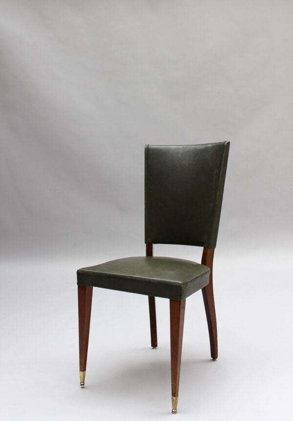 Set of 6 French 1940s Stained Beech Dining Chairs - Image 9