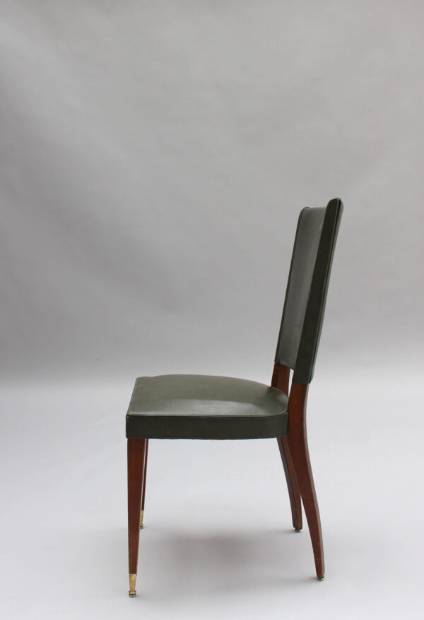 Set of 6 French 1940s Stained Beech Dining Chairs - Image 10