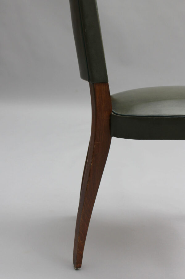 Set of 6 French 1940s Stained Beech Dining Chairs - Image 14