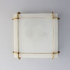 Fine French Art Deco Square Glass and Bronze Flush Mount by Jean Perzel