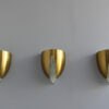 3 Fine French Art Deco Bronze and Crystal Clear Glass Sconces by Jean Perzel