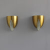 3 Fine French Art Deco Bronze and Crystal Clear Glass Sconces by Jean Perzel