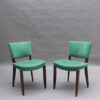 Pair of Fine French Art Deco Mahogany Side Chairs by Jules Leleu