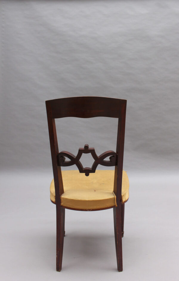 Pair of Fine French Art Deco Mahogany Chairs by Jules Leleu - Image 11