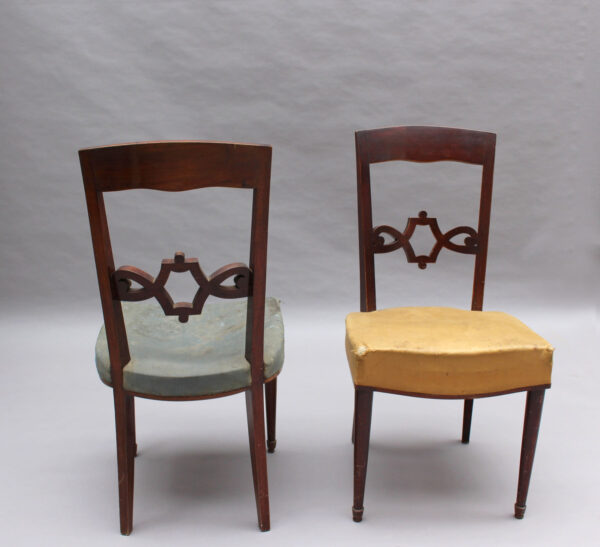 Pair of Fine French Art Deco Mahogany Chairs by Jules Leleu - Image 4