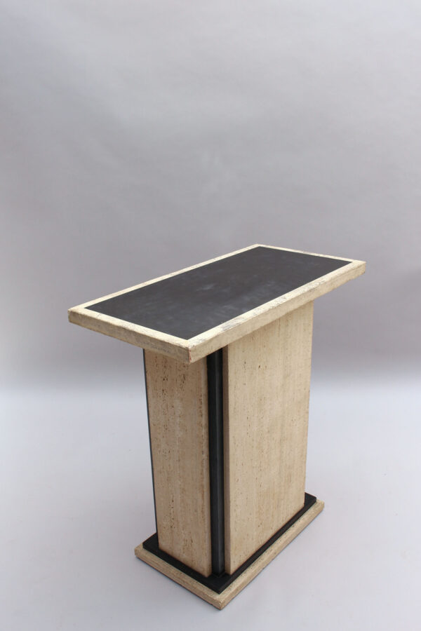 Fine French Art Deco Travertine Pedestal - Image 2