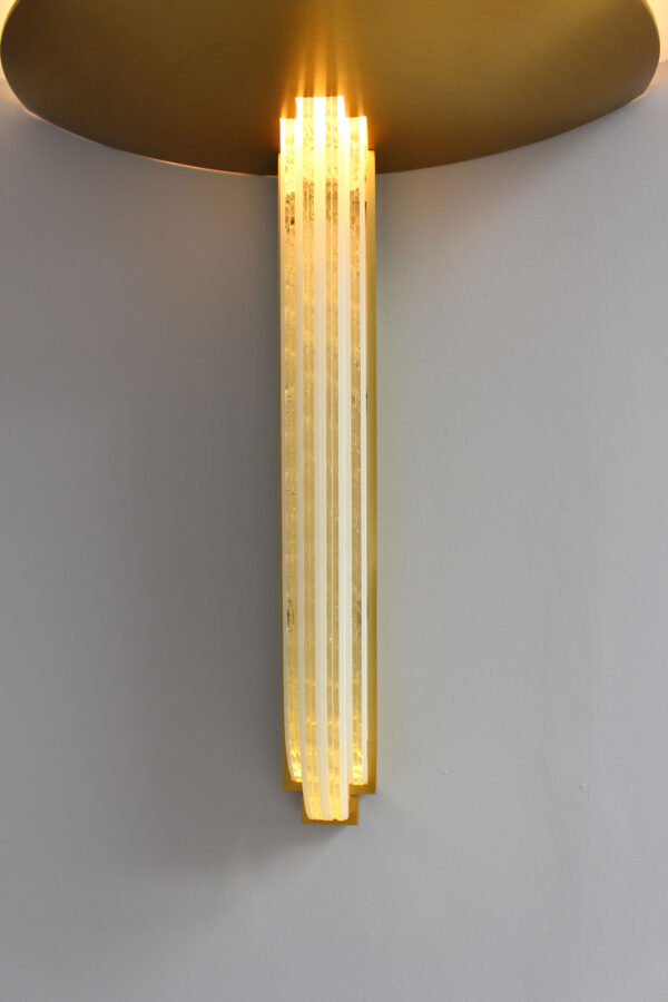 Fine French Art Deco Bronze and Glass Wall Light by Perzel (two available) - Image 12