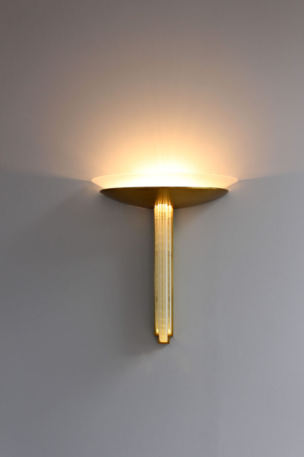 Fine French Art Deco Bronze and Glass Wall Light by Perzel (two available) - Image 7