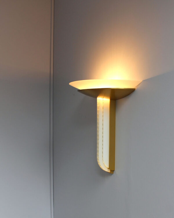 Fine French Art Deco Bronze and Glass Wall Light by Perzel (two available) - Image 5