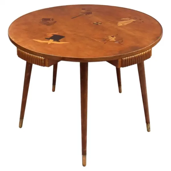 Fine 1940s 5 Legged Italian Game Table by Osvaldo Borsani