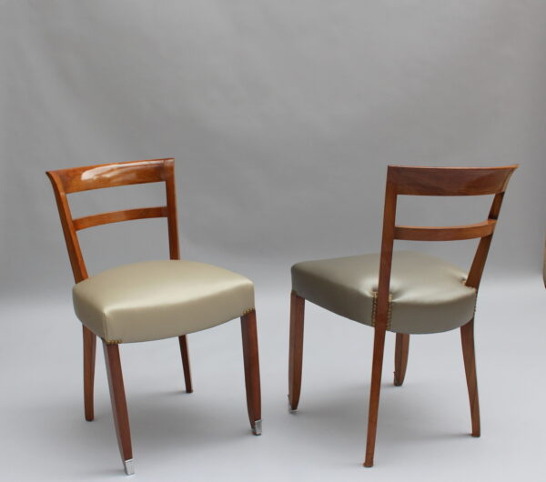 Set of 8 Fine French 1930s Dining Chairs by Jules Leleu (Dining Table Available) - Image 4