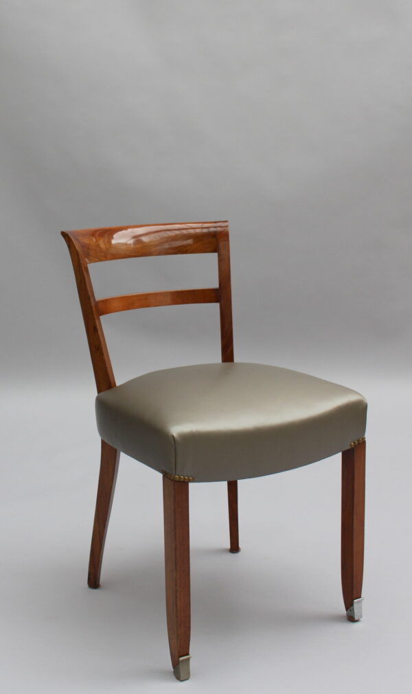 Set of 8 Fine French 1930s Dining Chairs by Jules Leleu (Dining Table Available) - Image 8