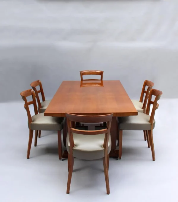 Set of 8 Fine French 1930s Dining Chairs by Jules Leleu (Dining Table Available) - Image 10