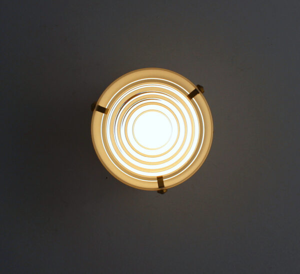 Fine French 1950s Glass and Brass Cylindrical Flush Mount by Perzel - Image 8