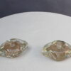 Two Handblown Glass Candlestick Holders by Andre Thuret (sold as a pair)