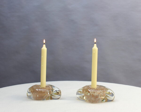 Two Handblown Glass Candlestick Holders by Andre Thuret (sold as a pair) - Image 14