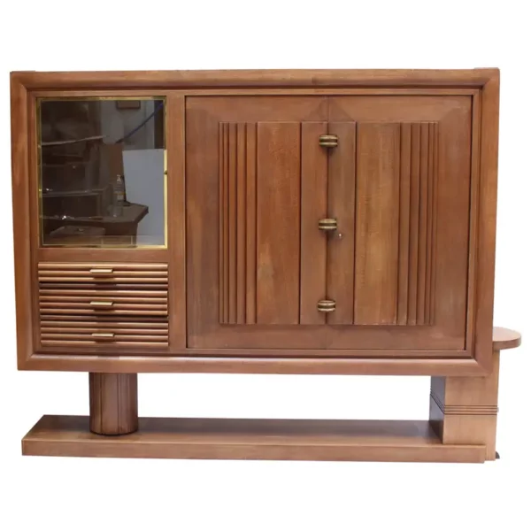 Fine Large French 1930s Oak Cabinet by Dudouyt