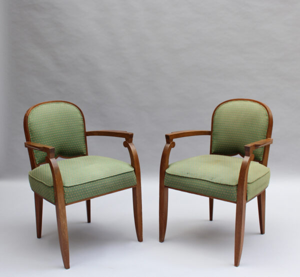 Pair of Fine French 1940s Mahogany Armchairs by Jules Leleu - Image 3