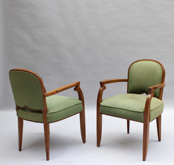 Pair of Fine French 1940s Mahogany Armchairs by Jules Leleu - Image 4