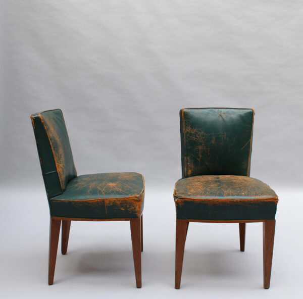 2 Fine French 1930s Oak Side Chairs - Image 3