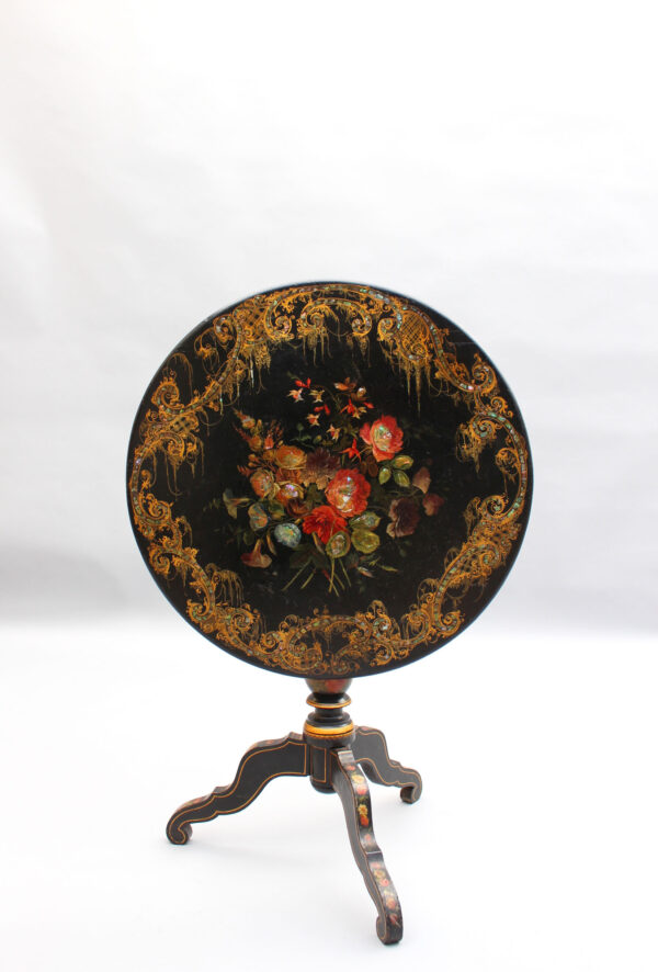 Fine French Napoleon III Lacquered Tilt-Top Table - Image 8