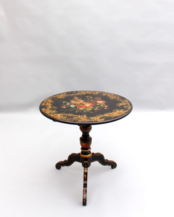 Fine French Napoleon III Lacquered Tilt-Top Table - Image 5