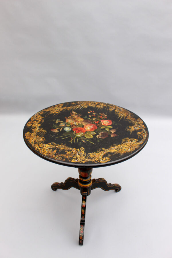 Fine French Napoleon III Lacquered Tilt-Top Table - Image 6