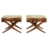 Pair of Fine French Art Deco X-Form Stools