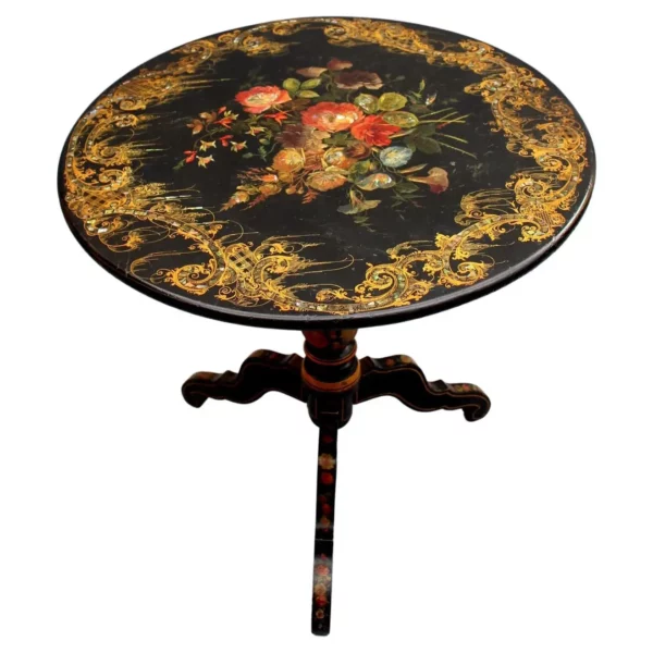 Fine French Napoleon III Lacquered Tilt-Top Table